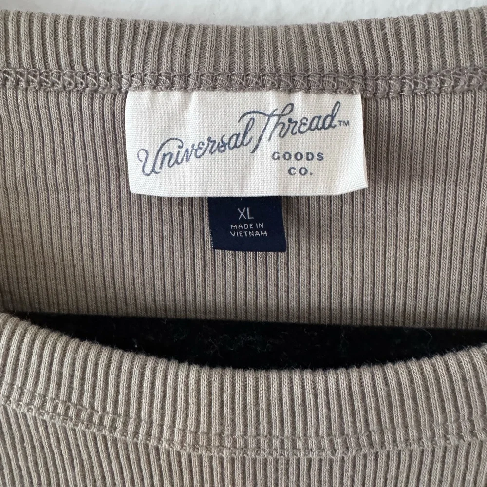 NWOT Universal Thread Ribbed Long Sleeve Knit Dress in Taupe
